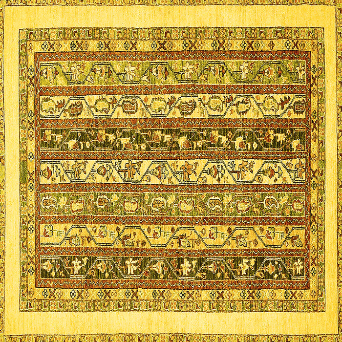 Square Abstract Yellow Modern Rug, abs547yw