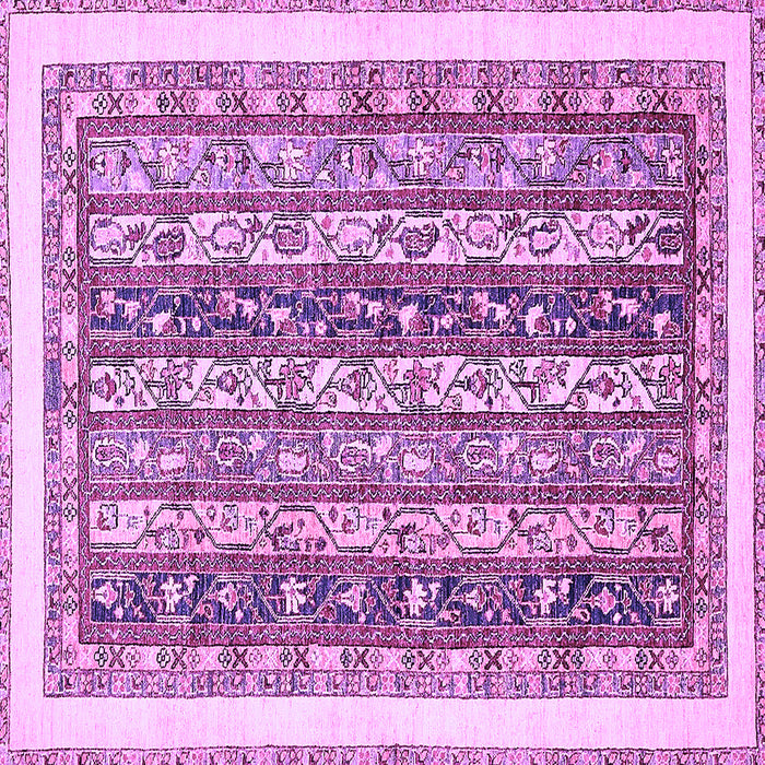 Square Machine Washable Abstract Purple Modern Area Rugs, wshabs547pur
