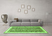 Machine Washable Abstract Green Modern Area Rugs in a Living Room,, wshabs547grn