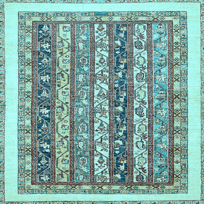 Square Abstract Light Blue Modern Rug, abs547lblu