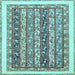 Square Abstract Light Blue Modern Rug, abs547lblu