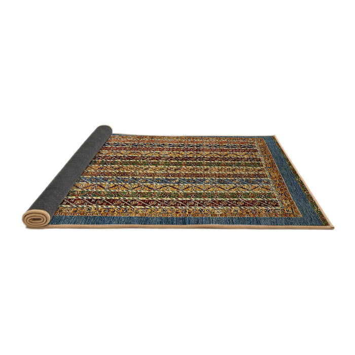 Sideview of Abstract Bakers Brown Modern Rug, abs548