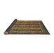 Sideview of Abstract Bakers Brown Modern Rug, abs548