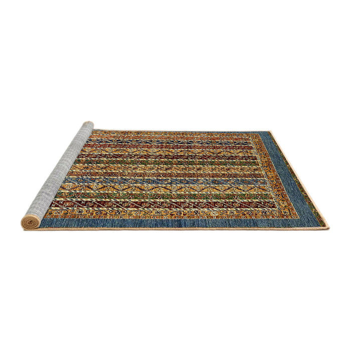 Sideview of Machine Washable Abstract Bakers Brown Rug, wshabs548