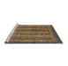 Sideview of Machine Washable Abstract Bakers Brown Rug, wshabs548