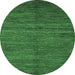 Round Abstract Emerald Green Modern Rug, abs5480emgrn