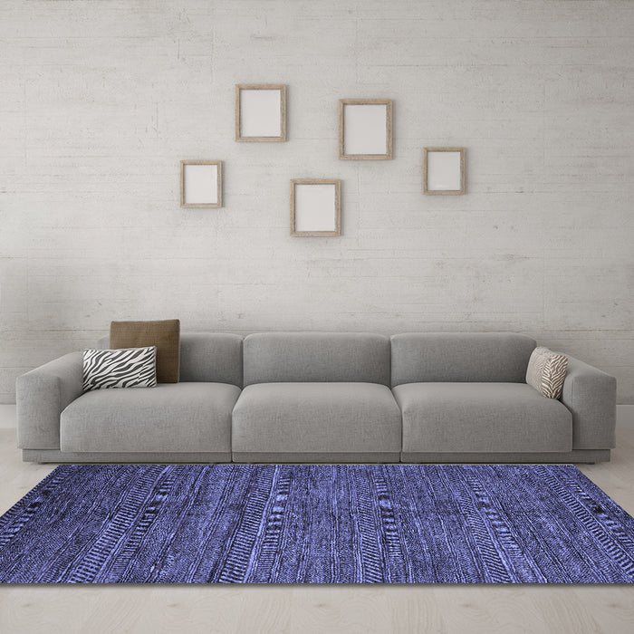 Machine Washable Abstract Blue Modern Rug in a Living Room, wshabs5480blu