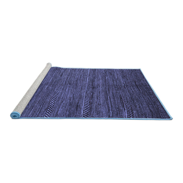 Sideview of Machine Washable Abstract Blue Modern Rug, wshabs5480blu