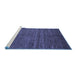 Sideview of Machine Washable Abstract Blue Modern Rug, wshabs5480blu