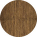 Round Abstract Brown Modern Rug, abs5480brn