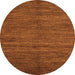 Round Abstract Orange Modern Rug, abs5480org