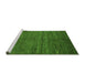 Sideview of Machine Washable Abstract Green Modern Area Rugs, wshabs5480grn