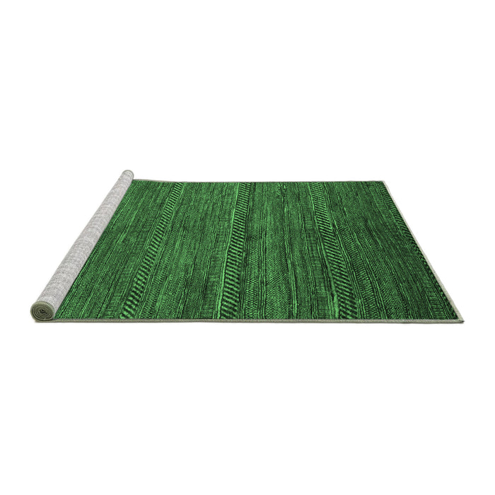 Sideview of Machine Washable Abstract Emerald Green Modern Area Rugs, wshabs5480emgrn