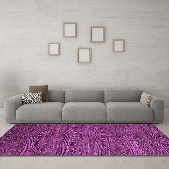 Machine Washable Abstract Purple Modern Area Rugs in a Living Room, wshabs5480pur