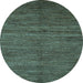 Round Abstract Light Blue Modern Rug, abs5480lblu