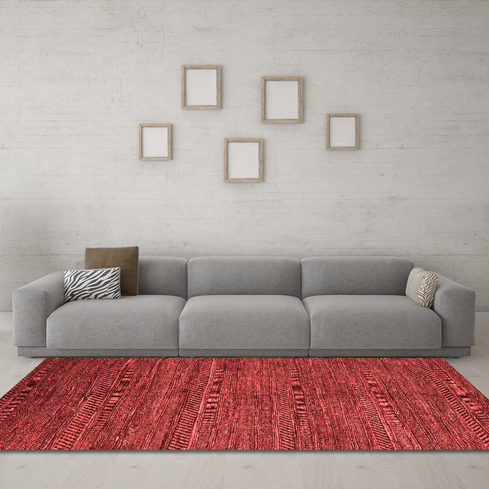 Modern Red Washable Rugs
