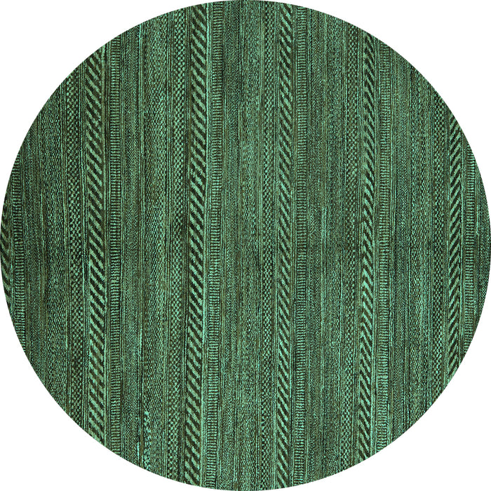 Round Abstract Turquoise Modern Rug, abs5480turq