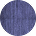 Round Abstract Blue Modern Rug, abs5480blu