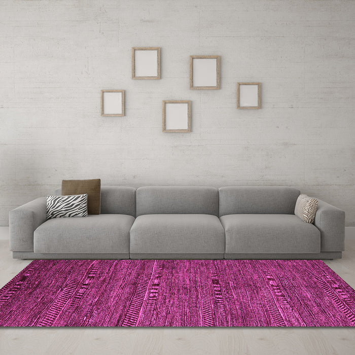 Machine Washable Abstract Pink Modern Rug in a Living Room, wshabs5480pnk