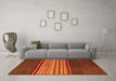 Machine Washable Abstract Orange Modern Area Rugs in a Living Room, wshabs5481org