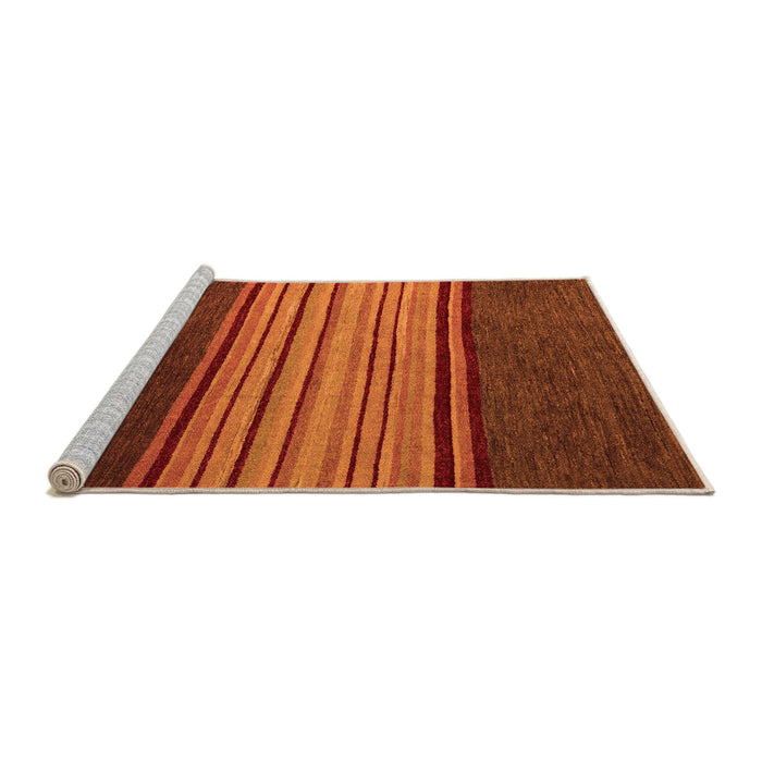 Sideview of Machine Washable Abstract Orange Modern Area Rugs, wshabs5481org