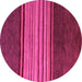 Round Machine Washable Abstract Pink Modern Rug, wshabs5481pnk