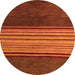 Round Abstract Orange Modern Rug, abs5481org