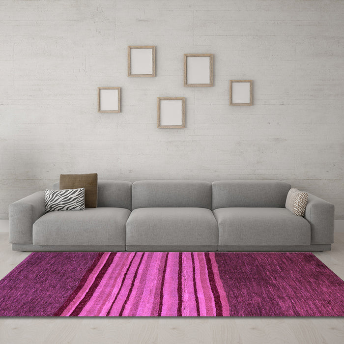 Machine Washable Abstract Purple Modern Area Rugs in a Living Room, wshabs5481pur