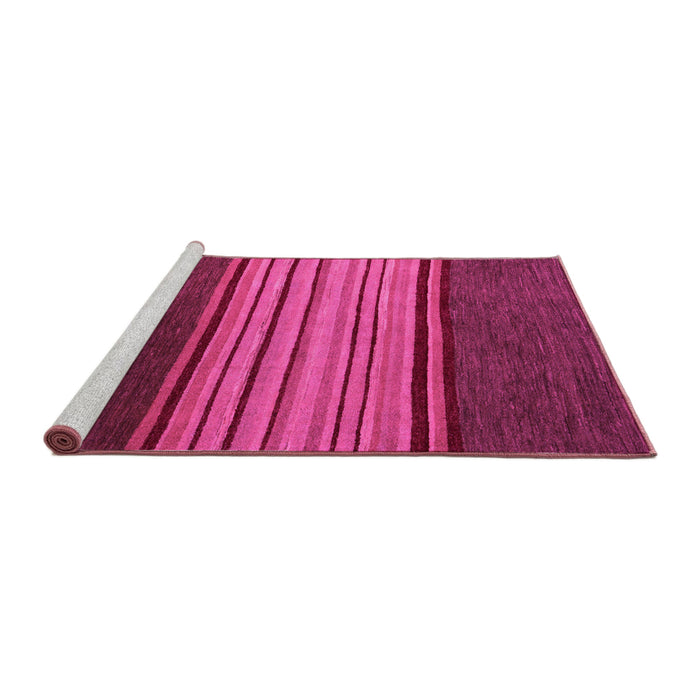 Sideview of Machine Washable Abstract Pink Modern Rug, wshabs5481pnk