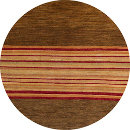 Round Machine Washable Abstract Sedona Brown Rug, wshabs5481