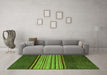 Machine Washable Abstract Green Modern Area Rugs in a Living Room,, wshabs5481grn