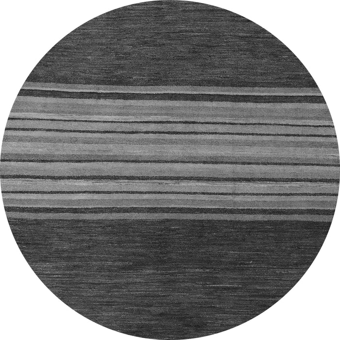 Round Machine Washable Abstract Gray Modern Rug, wshabs5481gry