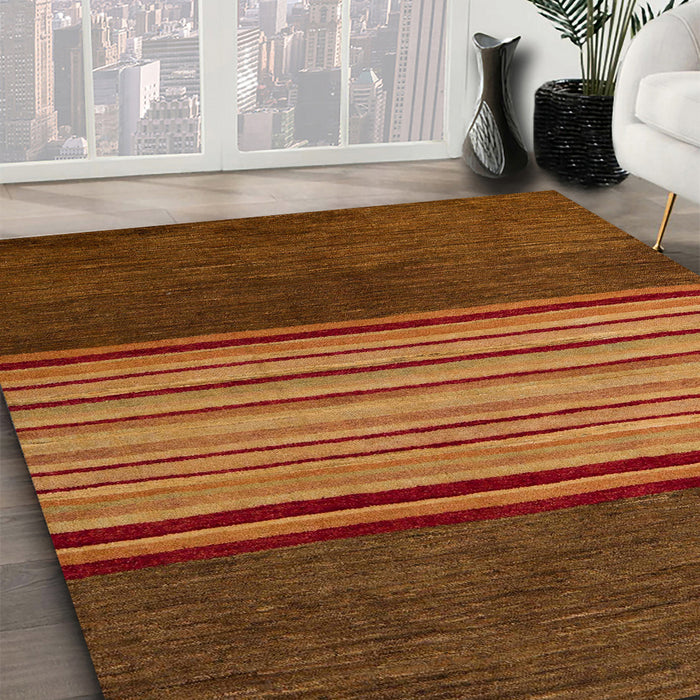 Machine Washable Abstract Sedona Brown Rug in a Family Room, wshabs5481