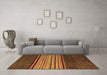 Machine Washable Abstract Brown Modern Rug in a Living Room,, wshabs5481brn