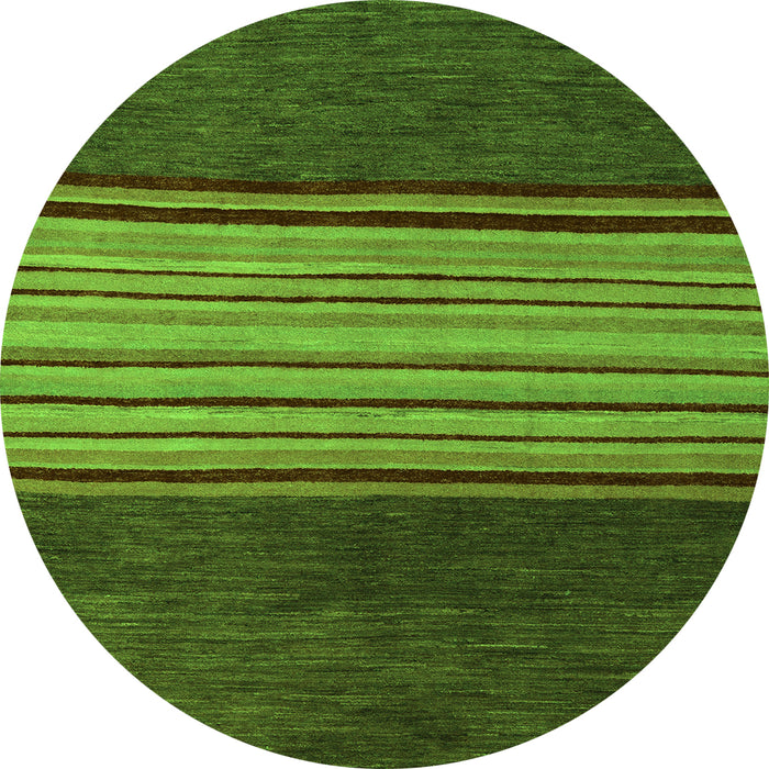 Round Abstract Green Modern Rug, abs5481grn