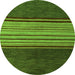 Round Abstract Green Modern Rug, abs5481grn