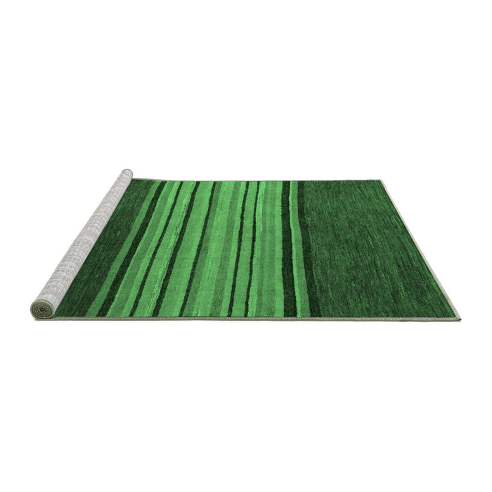 Sideview of Machine Washable Abstract Emerald Green Modern Area Rugs, wshabs5481emgrn