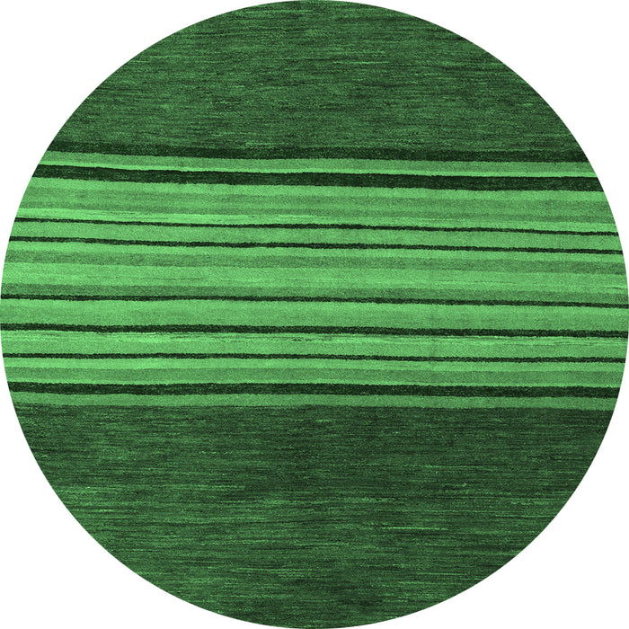 Round Abstract Emerald Green Modern Rug, abs5481emgrn