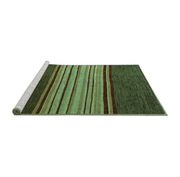 Sideview of Machine Washable Abstract Turquoise Modern Area Rugs, wshabs5481turq