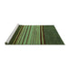 Sideview of Machine Washable Abstract Turquoise Modern Area Rugs, wshabs5481turq