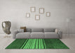 Machine Washable Abstract Emerald Green Modern Area Rugs in a Living Room,, wshabs5481emgrn