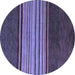 Round Abstract Blue Modern Rug, abs5481blu