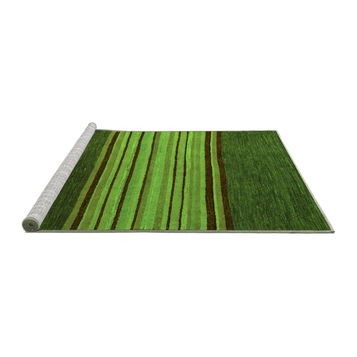 Sideview of Machine Washable Abstract Green Modern Area Rugs, wshabs5481grn