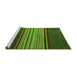 Sideview of Machine Washable Abstract Green Modern Area Rugs, wshabs5481grn