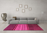 Machine Washable Abstract Pink Modern Rug, wshabs5481pnk