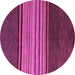 Round Machine Washable Abstract Purple Modern Area Rugs, wshabs5481pur