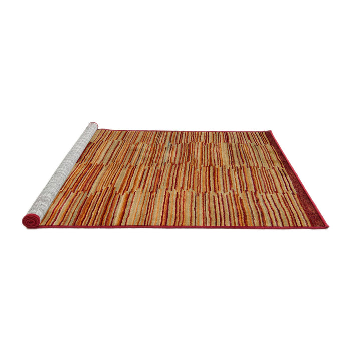 Sideview of Machine Washable Abstract Orange Rug, wshabs5482