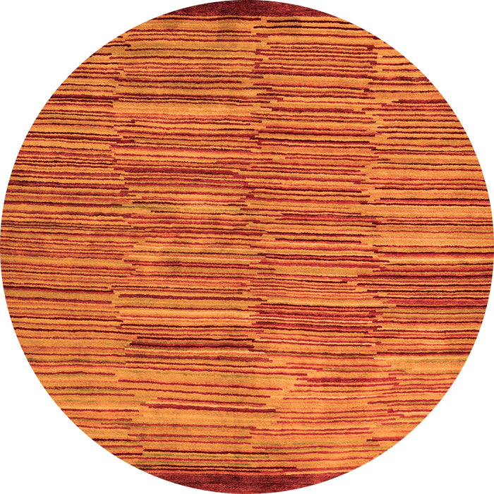 Round Abstract Orange Modern Rug, abs5482org