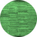 Round Abstract Emerald Green Modern Rug, abs5482emgrn