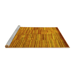 Sideview of Machine Washable Abstract Yellow Modern Rug, wshabs5482yw